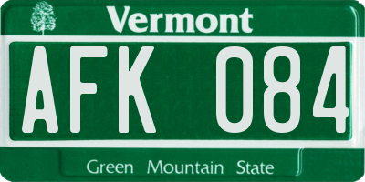 VT license plate AFK084