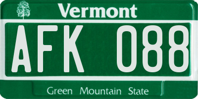 VT license plate AFK088