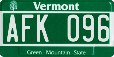 VT license plate AFK096