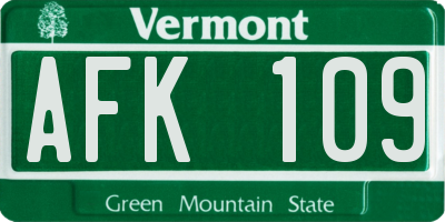 VT license plate AFK109