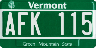 VT license plate AFK115