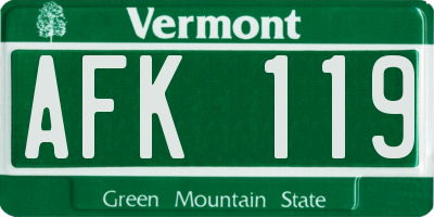 VT license plate AFK119
