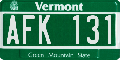 VT license plate AFK131