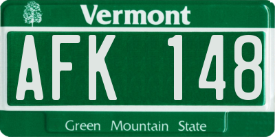 VT license plate AFK148
