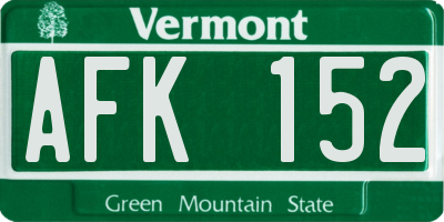 VT license plate AFK152