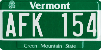 VT license plate AFK154