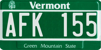 VT license plate AFK155