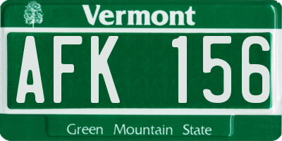 VT license plate AFK156