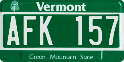 VT license plate AFK157