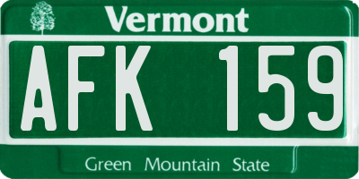 VT license plate AFK159