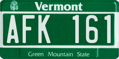 VT license plate AFK161