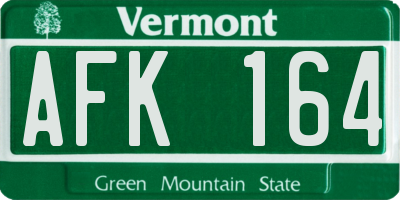 VT license plate AFK164