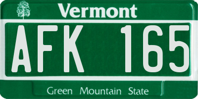 VT license plate AFK165