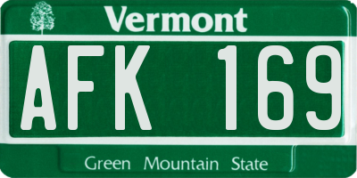 VT license plate AFK169