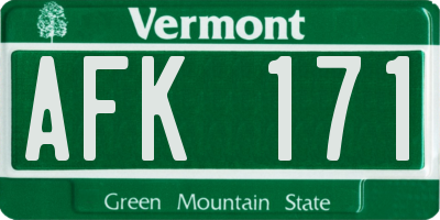 VT license plate AFK171