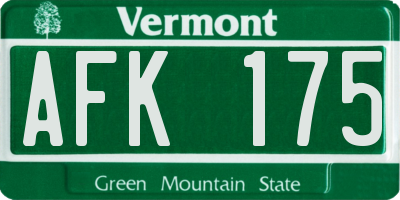 VT license plate AFK175