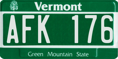 VT license plate AFK176
