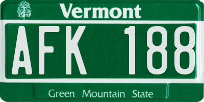 VT license plate AFK188