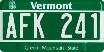 VT license plate AFK241