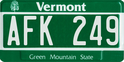 VT license plate AFK249