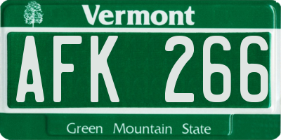 VT license plate AFK266