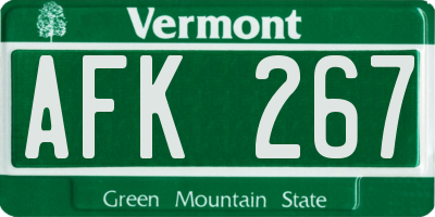 VT license plate AFK267