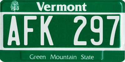 VT license plate AFK297