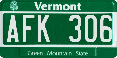 VT license plate AFK306