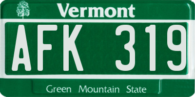 VT license plate AFK319
