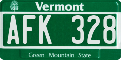 VT license plate AFK328
