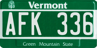 VT license plate AFK336