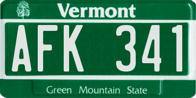 VT license plate AFK341