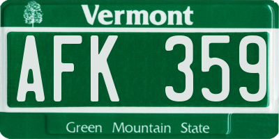 VT license plate AFK359