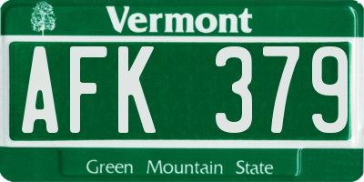 VT license plate AFK379