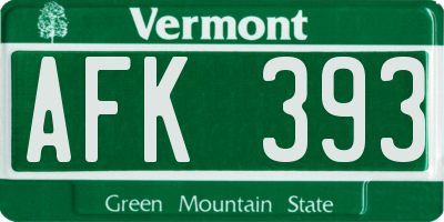 VT license plate AFK393