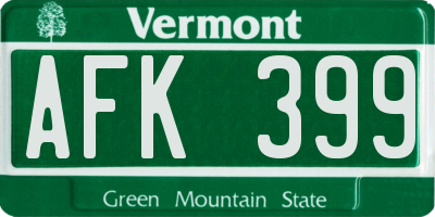 VT license plate AFK399