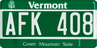 VT license plate AFK408