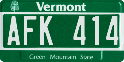 VT license plate AFK414
