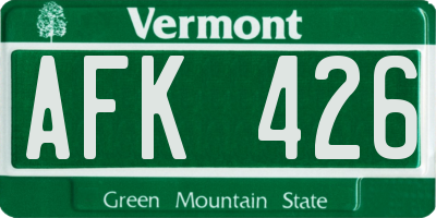 VT license plate AFK426
