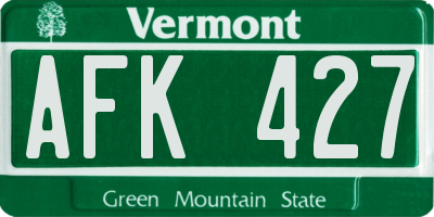 VT license plate AFK427