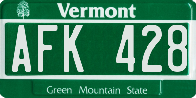 VT license plate AFK428