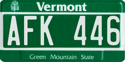 VT license plate AFK446