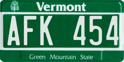 VT license plate AFK454