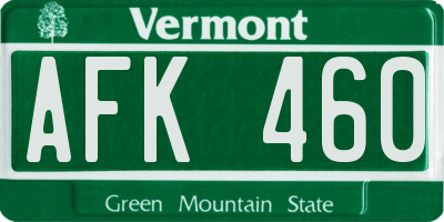 VT license plate AFK460