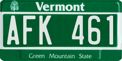VT license plate AFK461