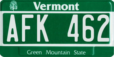 VT license plate AFK462