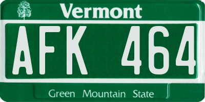 VT license plate AFK464