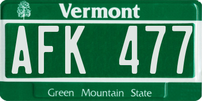 VT license plate AFK477