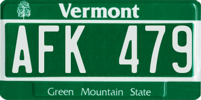 VT license plate AFK479