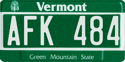 VT license plate AFK484